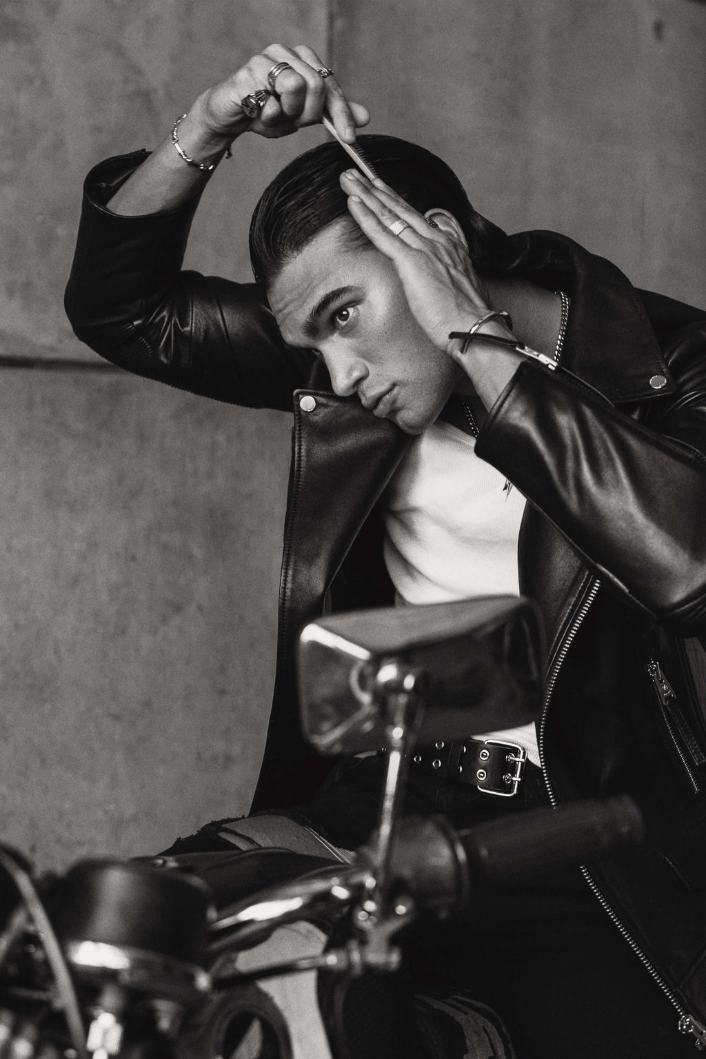 Refined Biker: V Fit Leather Jacket Tall