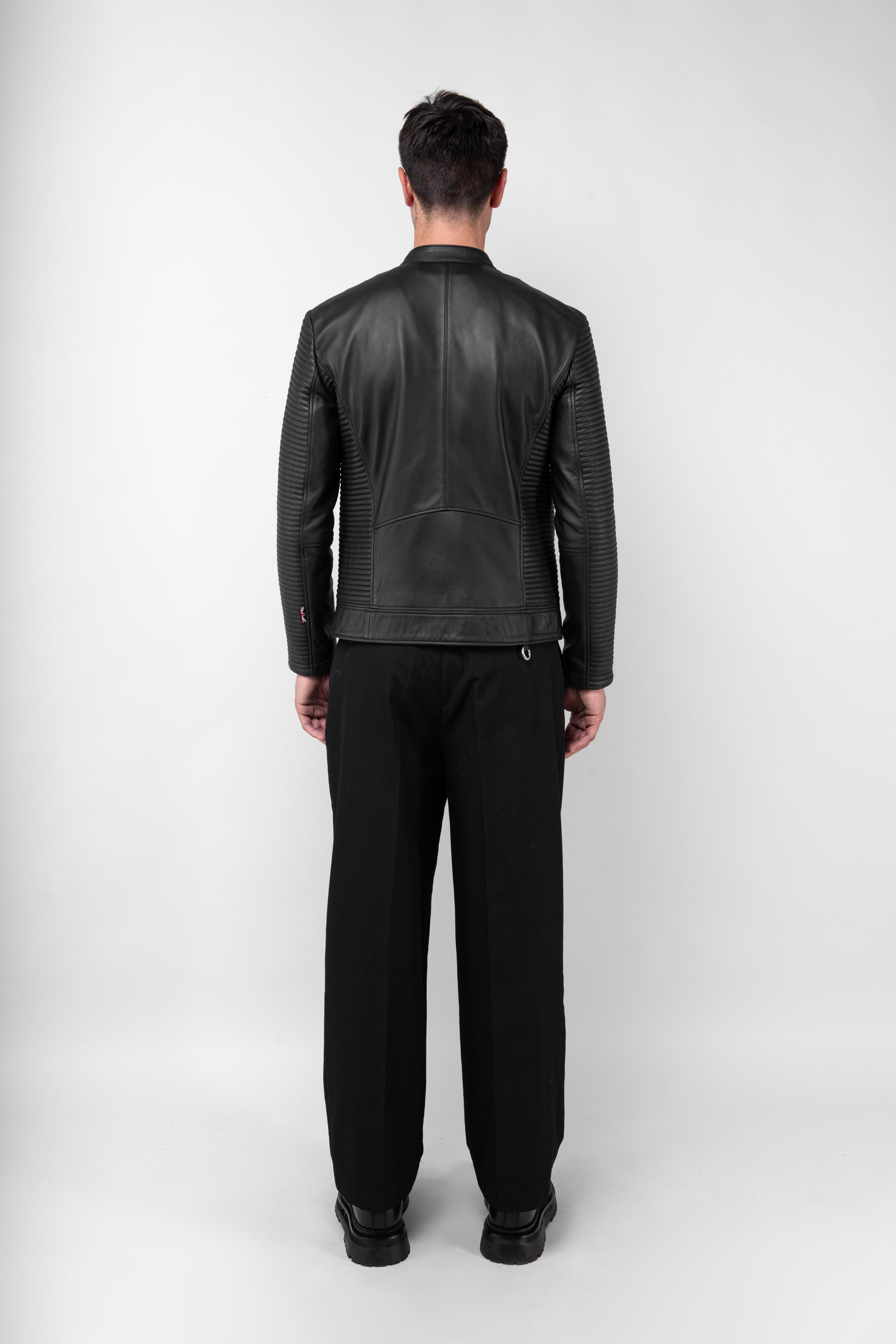Refined Rider Collarless Leather Jacket