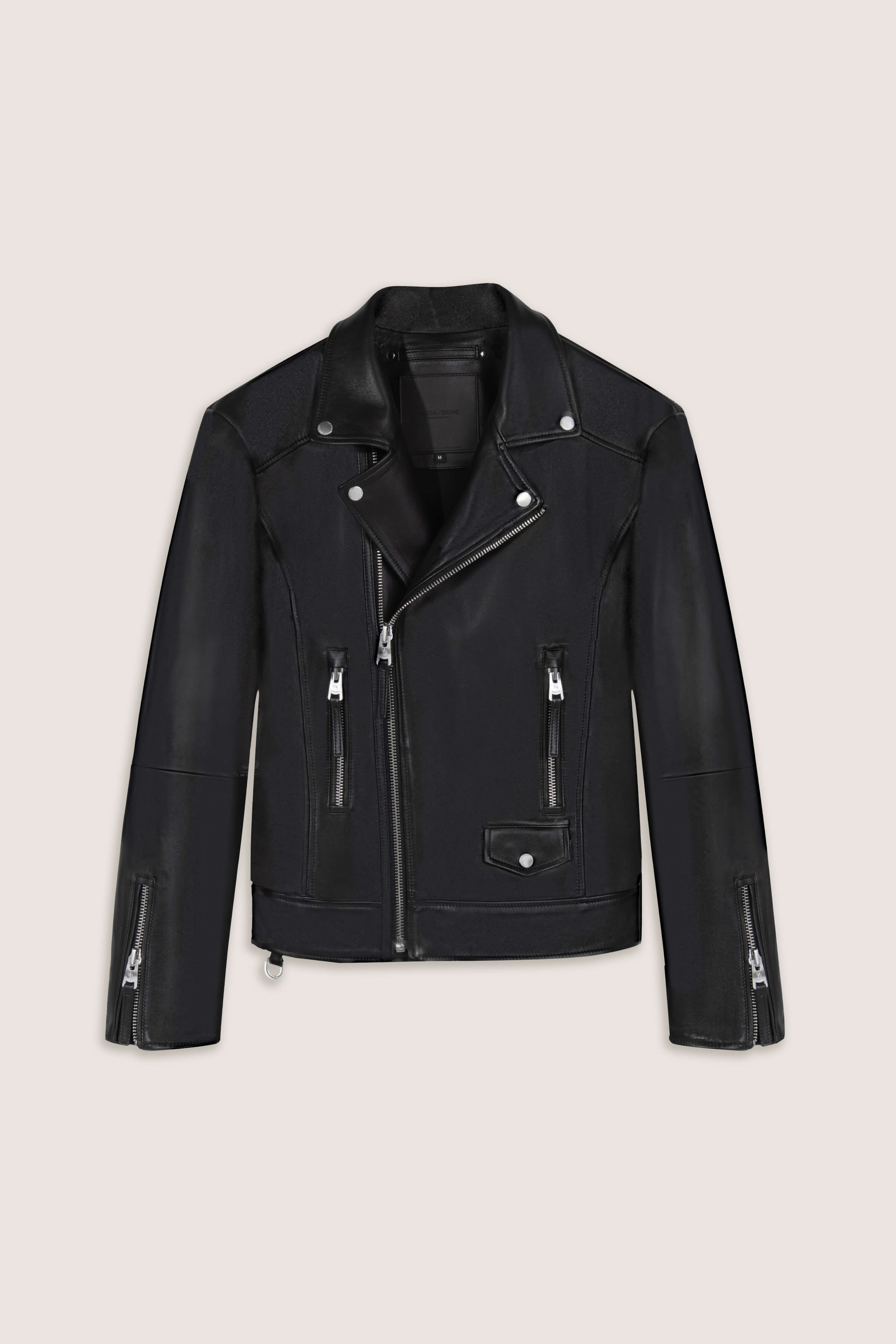 Refined Biker: V Fit Leather Jacket