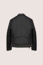 Refined Biker Leather Jacket Studded