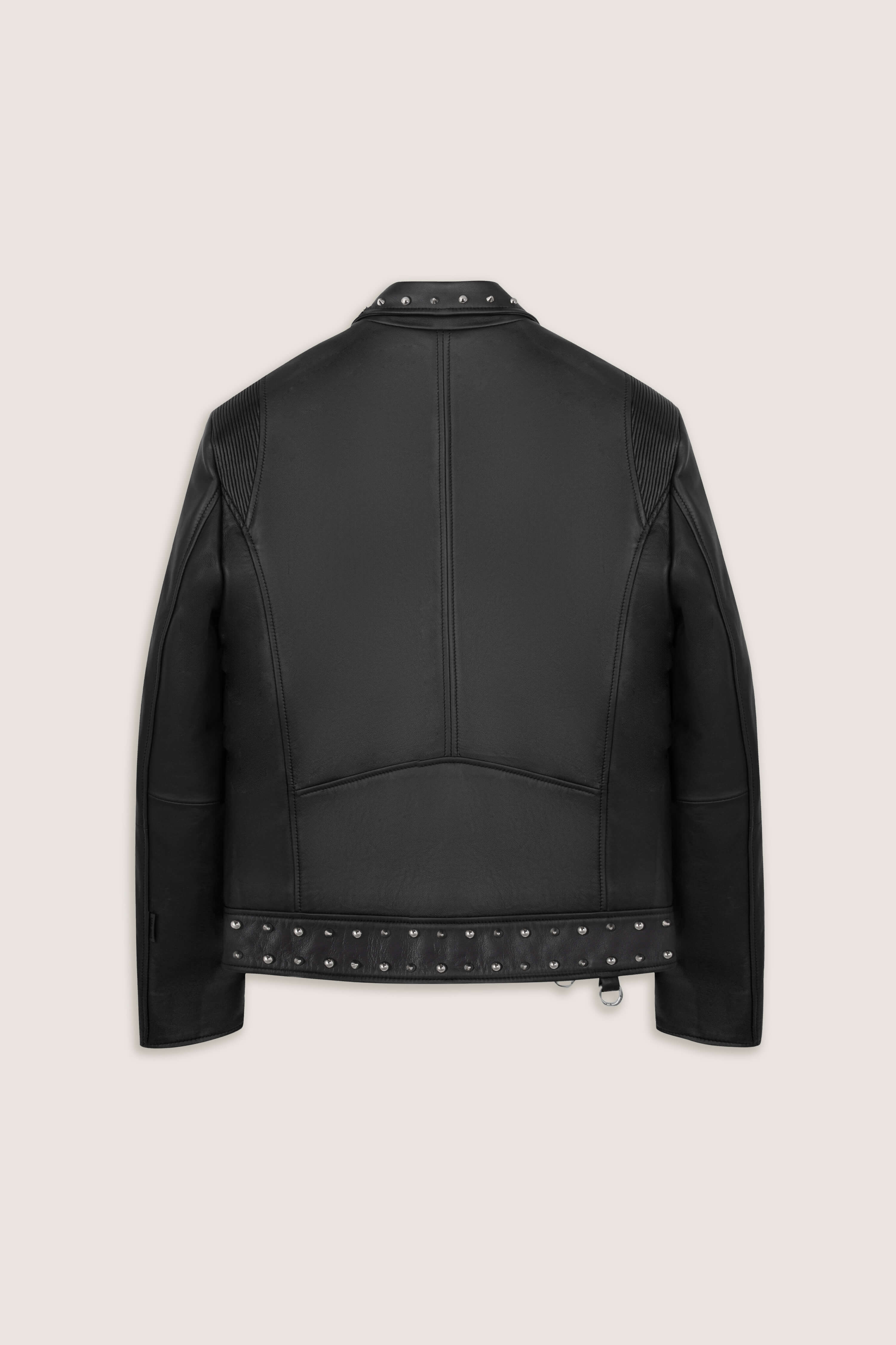 Refined Biker Leather Jacket Tall: Studded