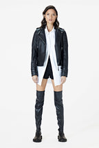 Jaws 3.0 Gloss Black Hardware Leather Jacket