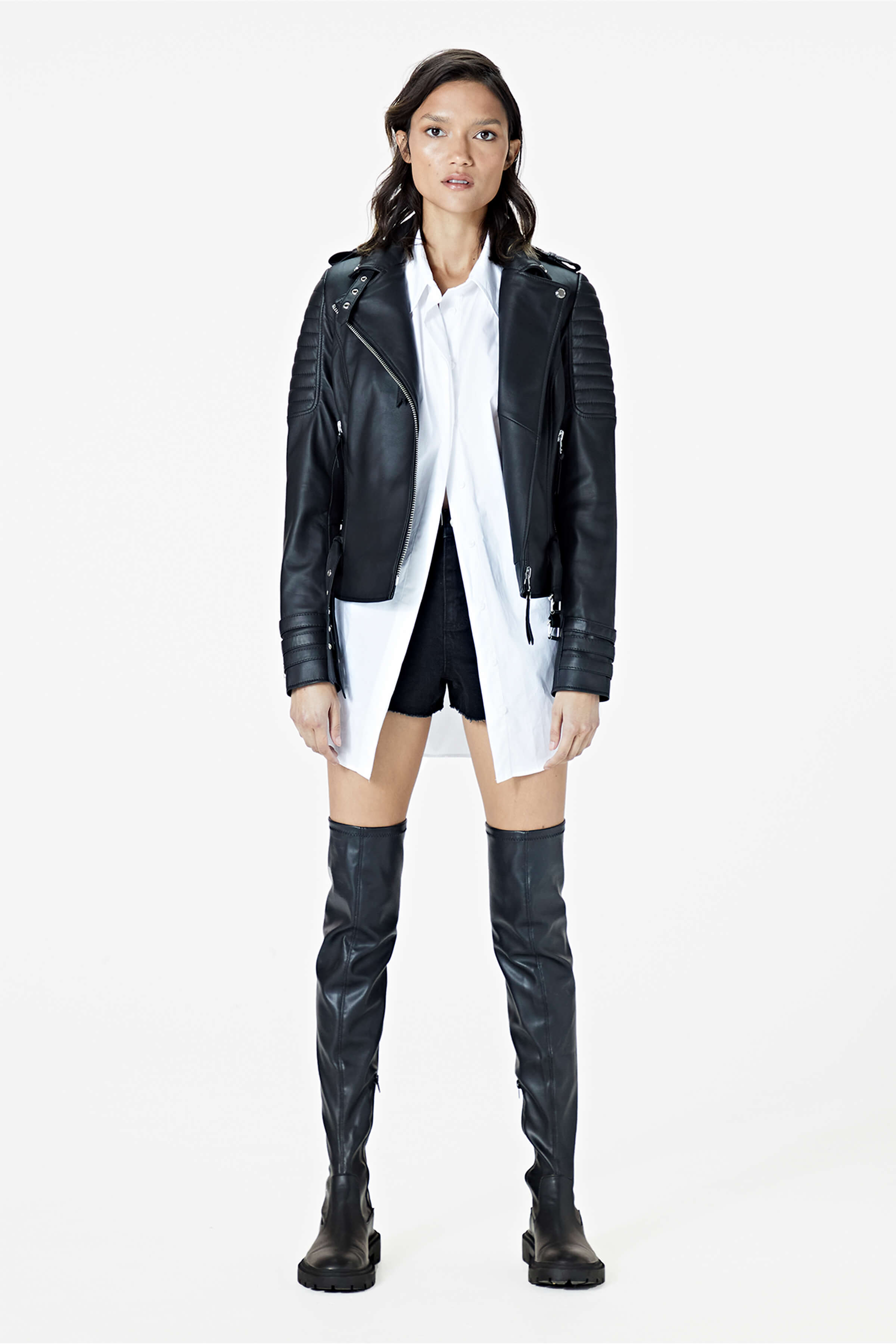 Jaws 3.0 Gloss Black Hardware Leather Jacket