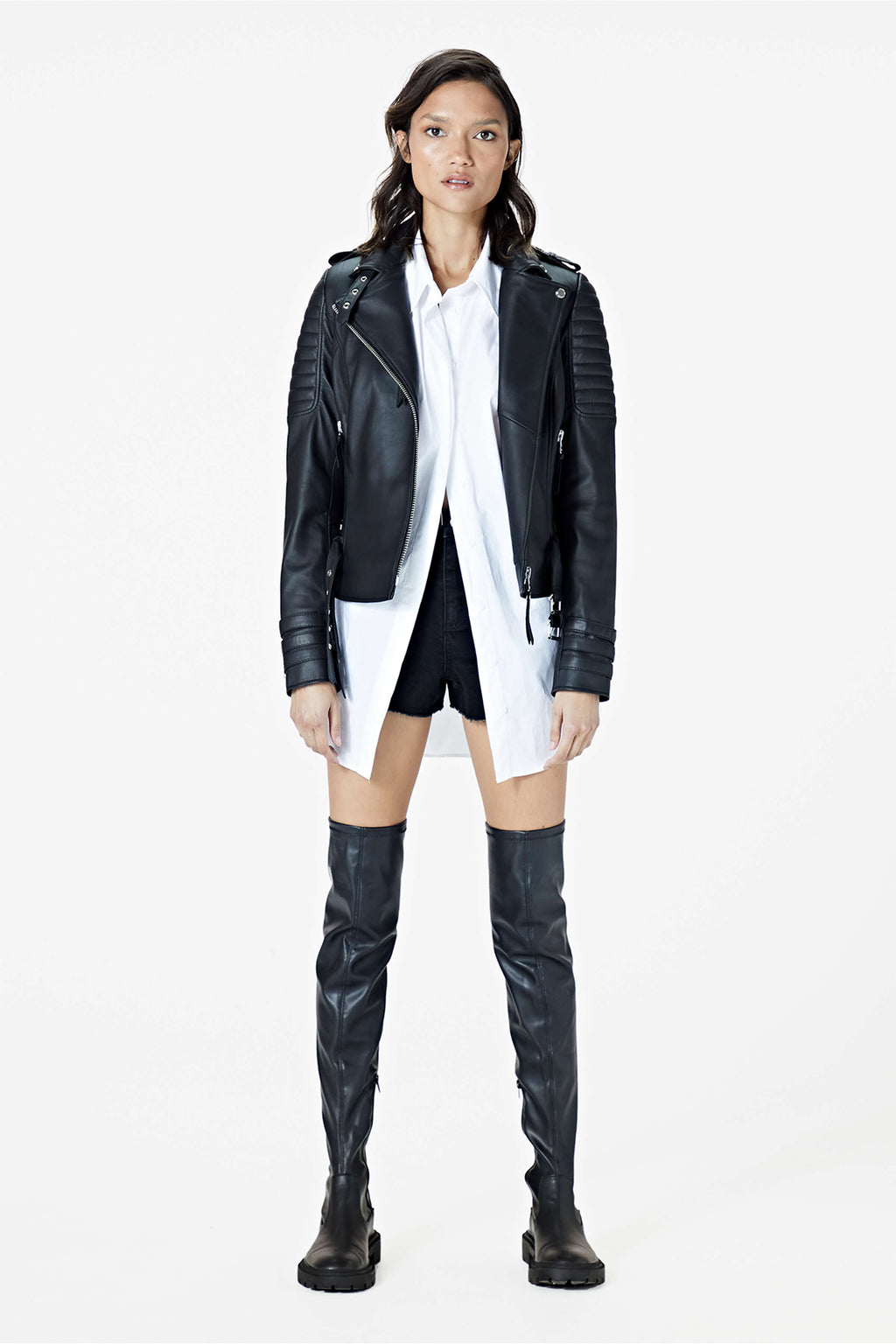 Jaws 3.0 Gloss Black Hardware Leather Jacket