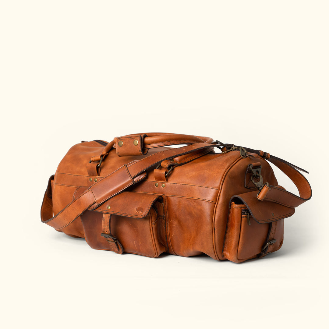 Roosevelt Buffalo Leather Duffle Bag | Amber Brown