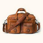 Roosevelt Buffalo Leather Pilot Bag | Amber Brown