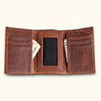 Ryder Reserve Bison Leather Trifold Wallet | Brown