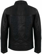 Mens Retro Classic Nappa Leather Biker Jacket