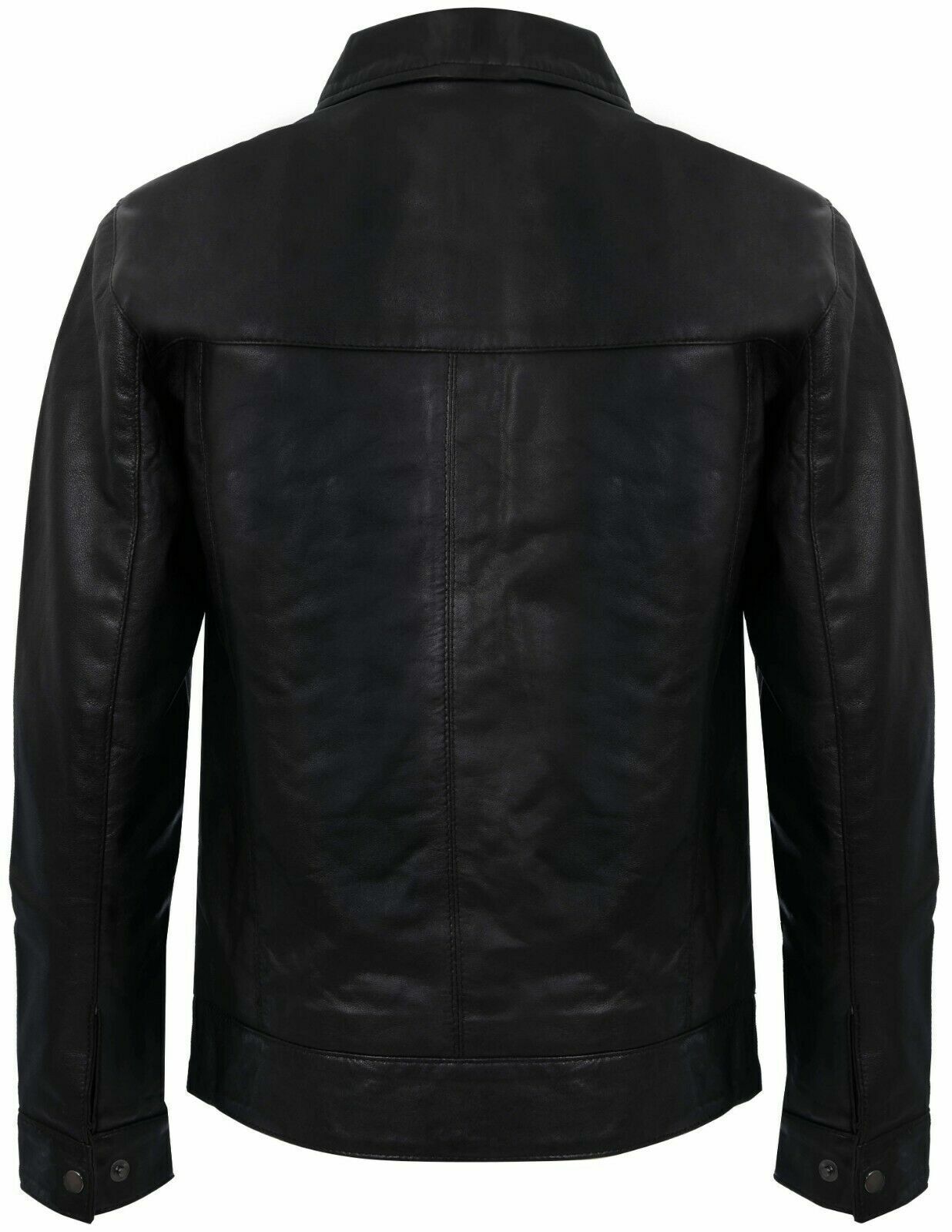 Mens Retro Classic Nappa Leather Biker Jacket