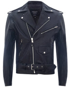 Mens Leather Brando Biker Rock Motorcycle Hide Jacket