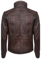 Mens Vintage Leather Biker Distressed Motorcycle Jacket