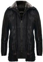 Mens Removable Collar Mid Length Warm Jacket