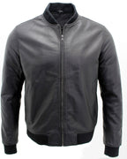 Mens Varisty Classic Leather Bomber Jacket