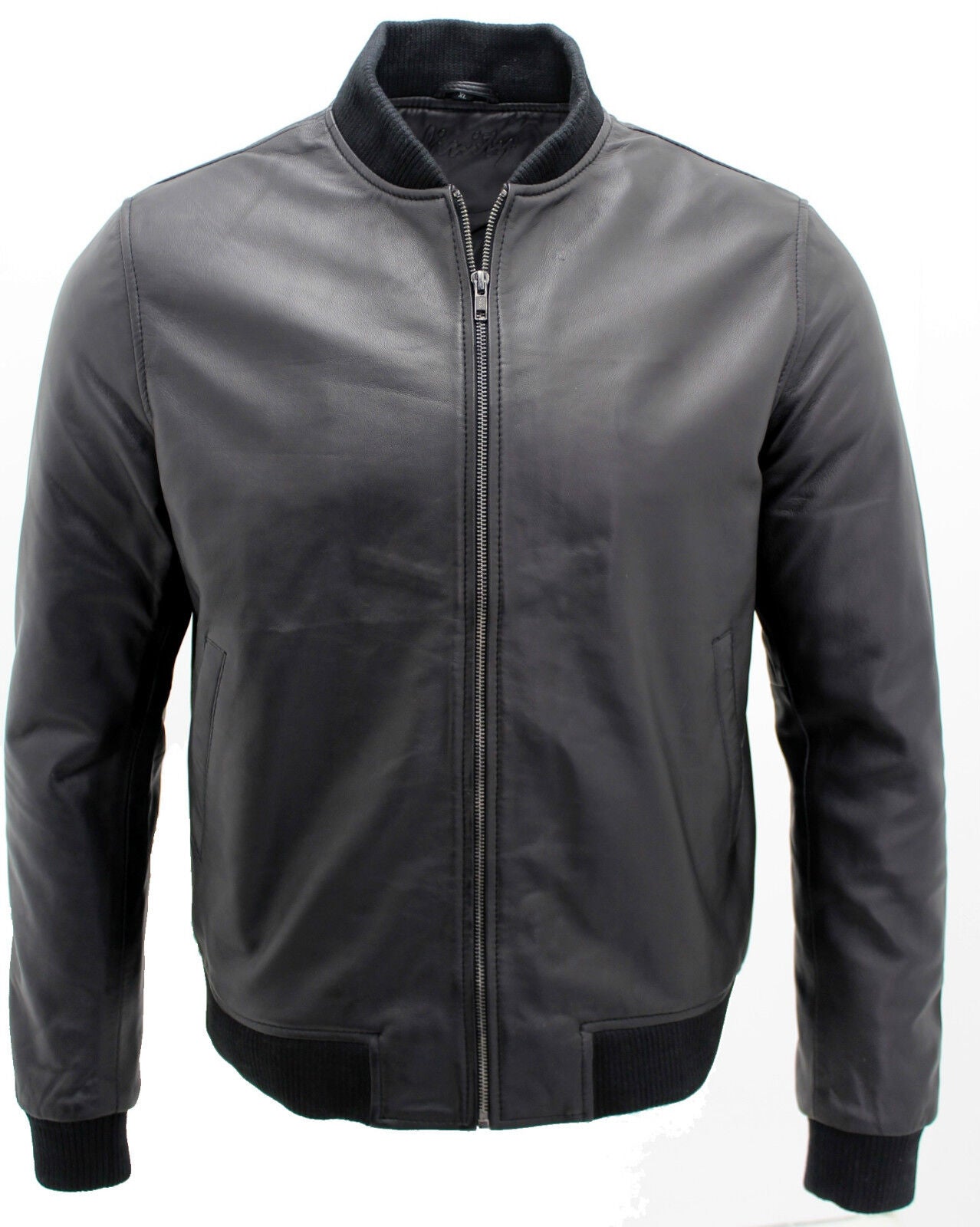 Mens Varisty Classic Leather Bomber Jacket
