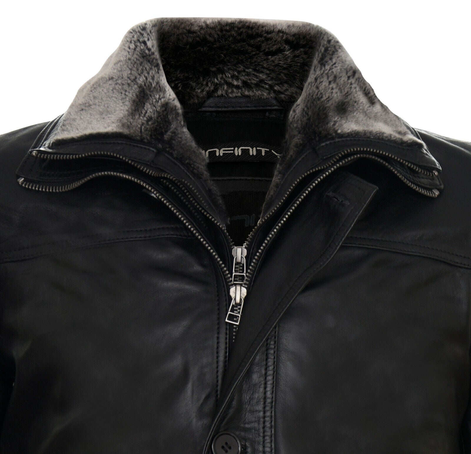 Mens Removable Collar Mid Length Warm Jacket