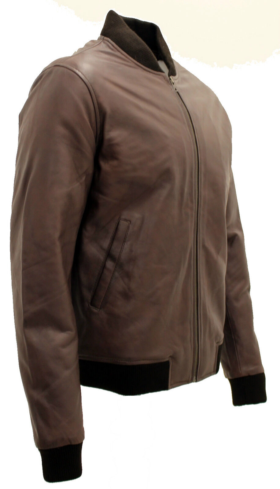 Mens Varisty Classic Leather Bomber Jacket