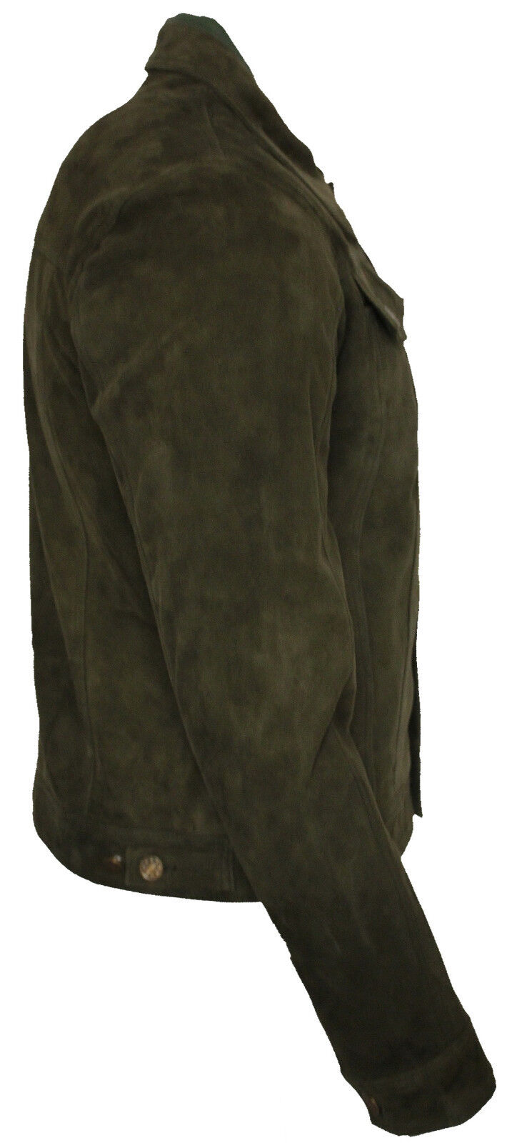 Mens Trucker Classic Suede Leather Shirt Jeans Jacket