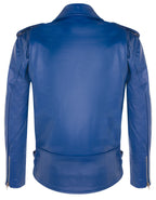 Mens Leather Brando Biker Rock Motorcycle Hide Jacket