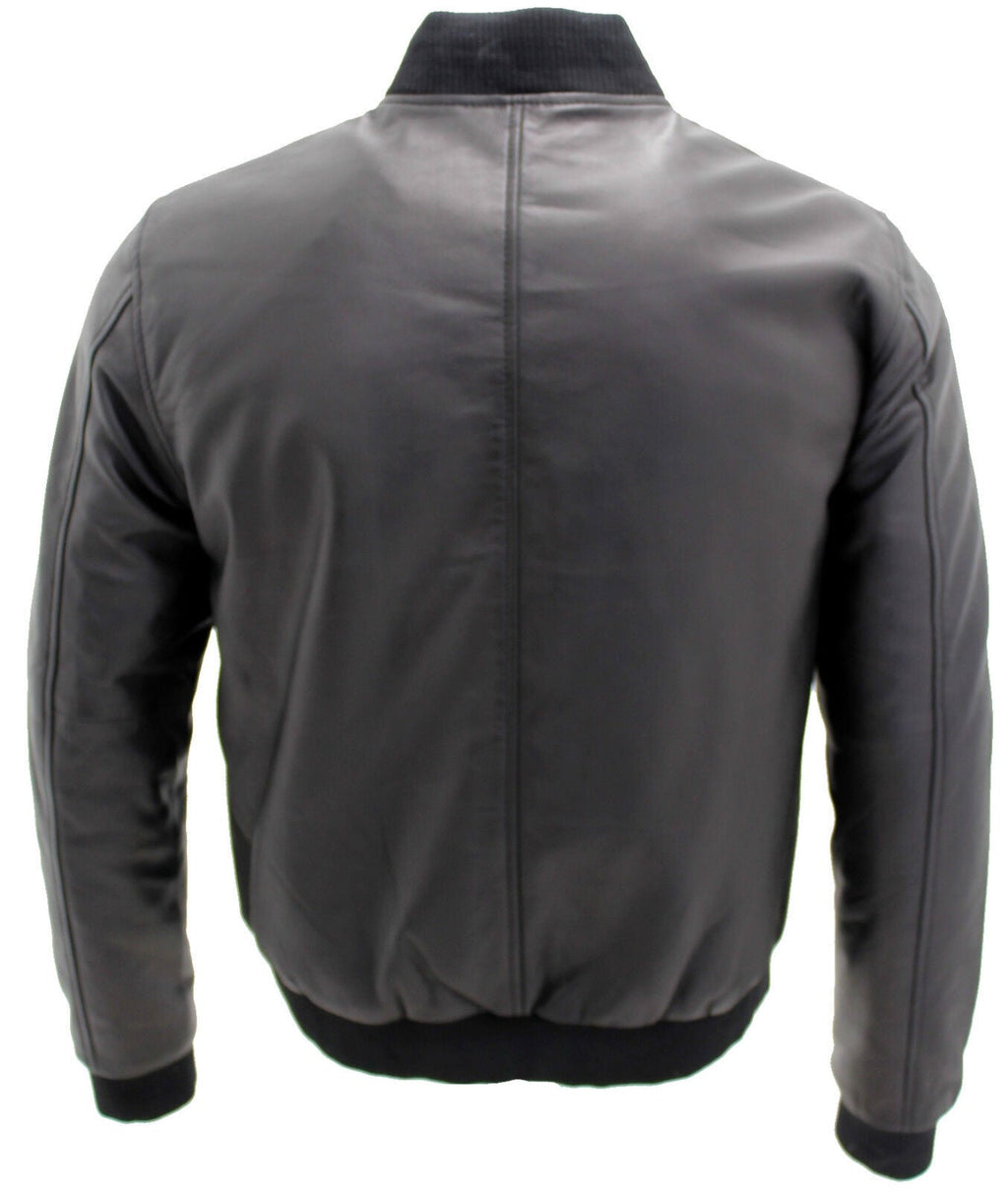 Mens Varisty Classic Leather Bomber Jacket