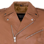 Mens Leather Brando Biker Rock Motorcycle Hide Jacket