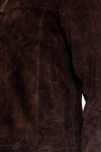 Mens Retro Classic Suede Leather Biker Jacket