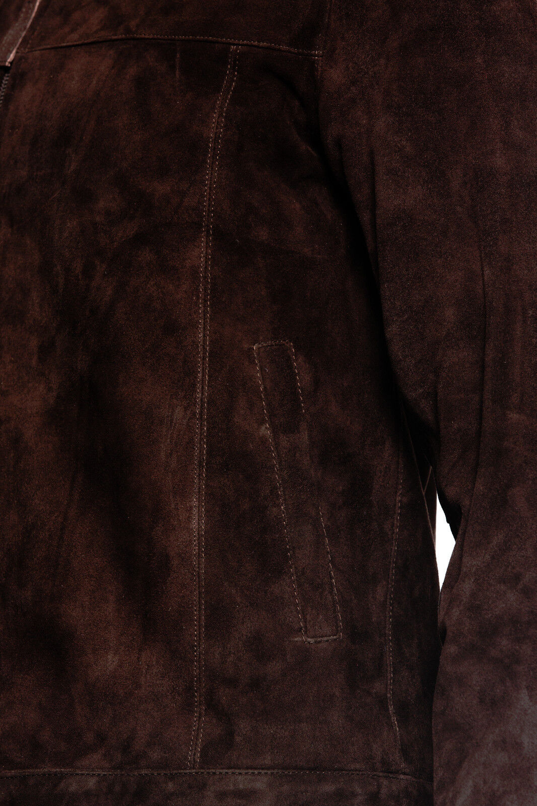 Mens Retro Classic Suede Leather Biker Jacket