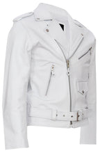 Mens Leather Brando Biker Rock Motorcycle Hide Jacket
