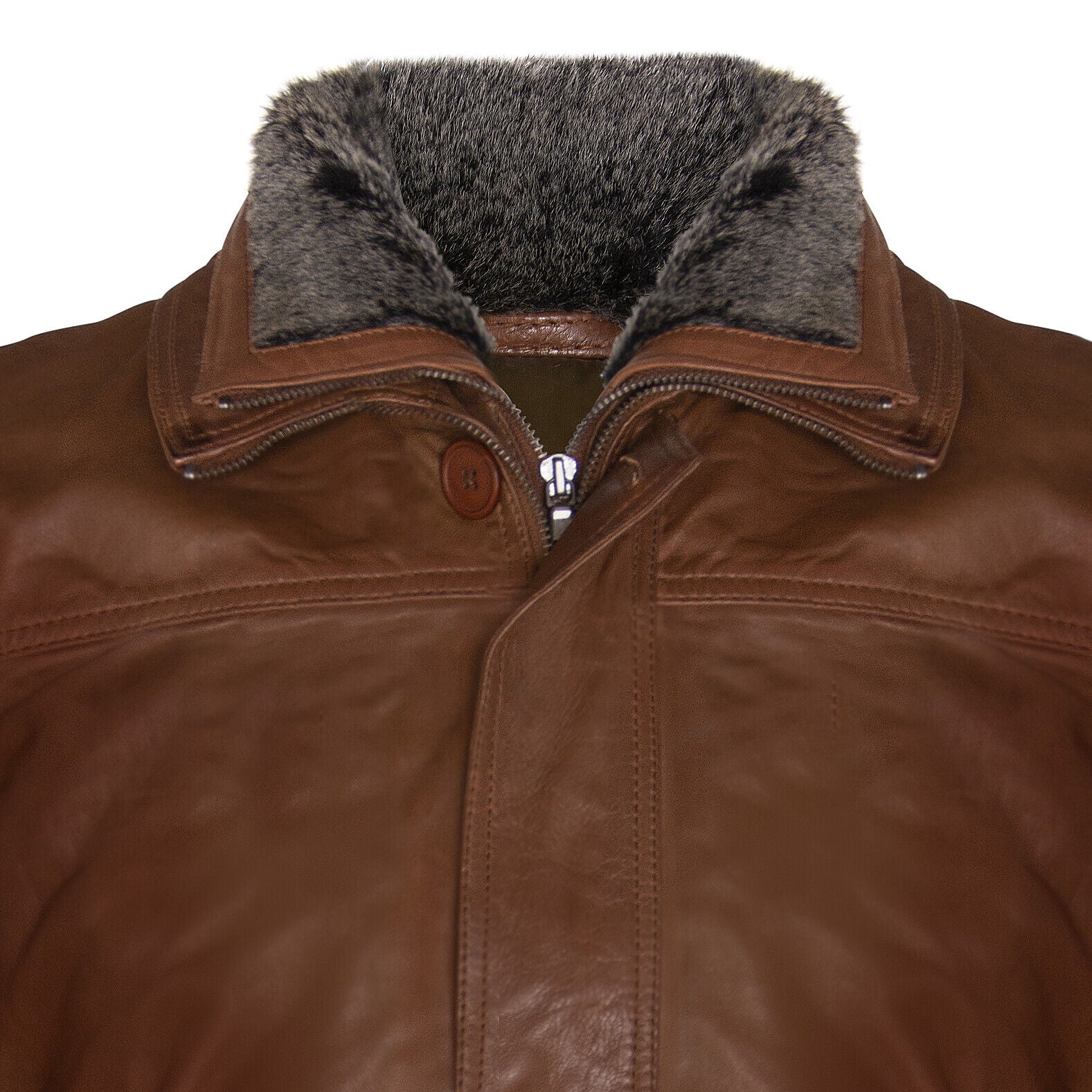 Mens Removable Collar Mid Length Warm Jacket