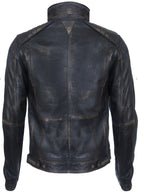 Mens Vintage Leather Biker Distressed Motorcycle Jacket