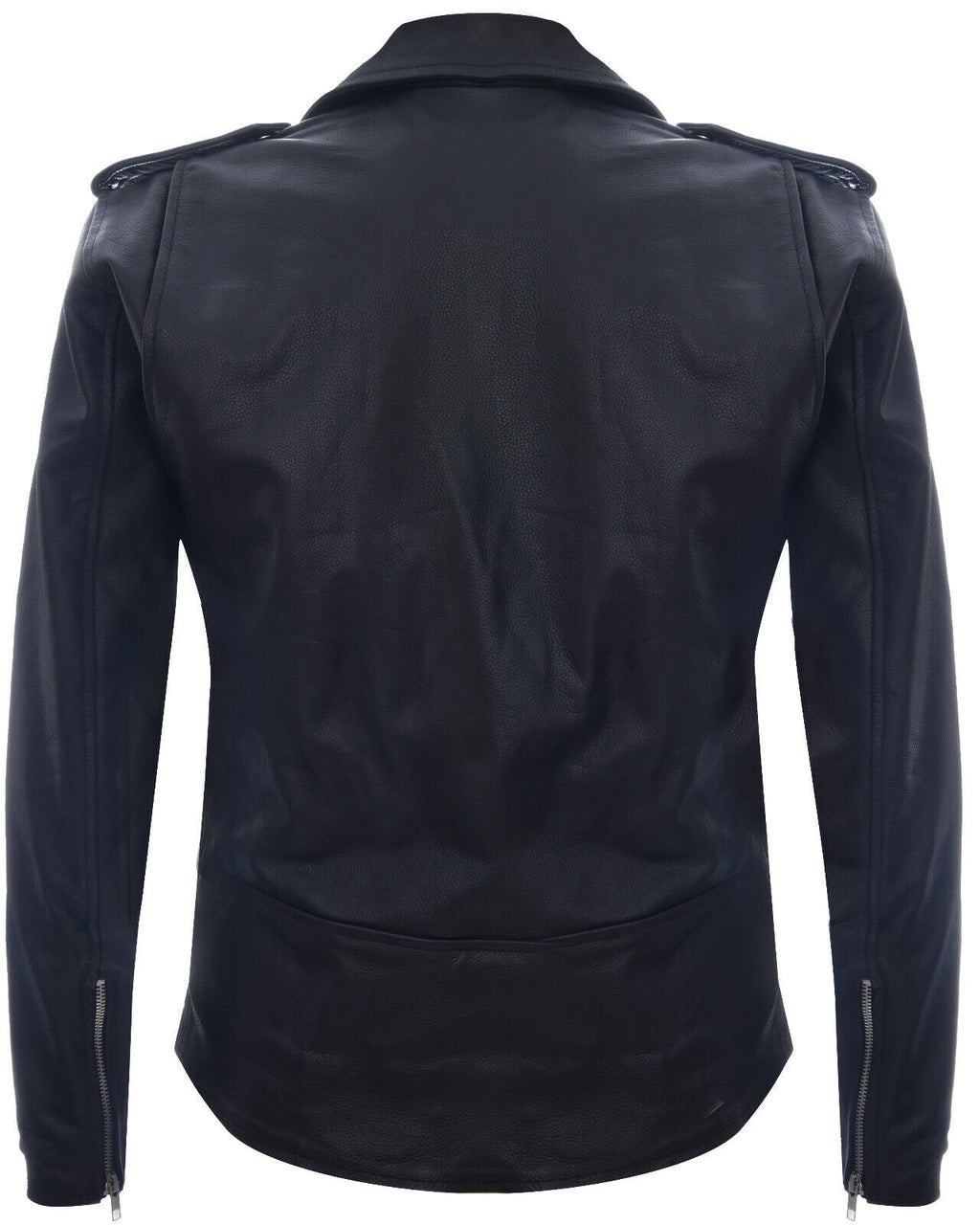 Mens Leather Brando Biker Rock Motorcycle Hide Jacket