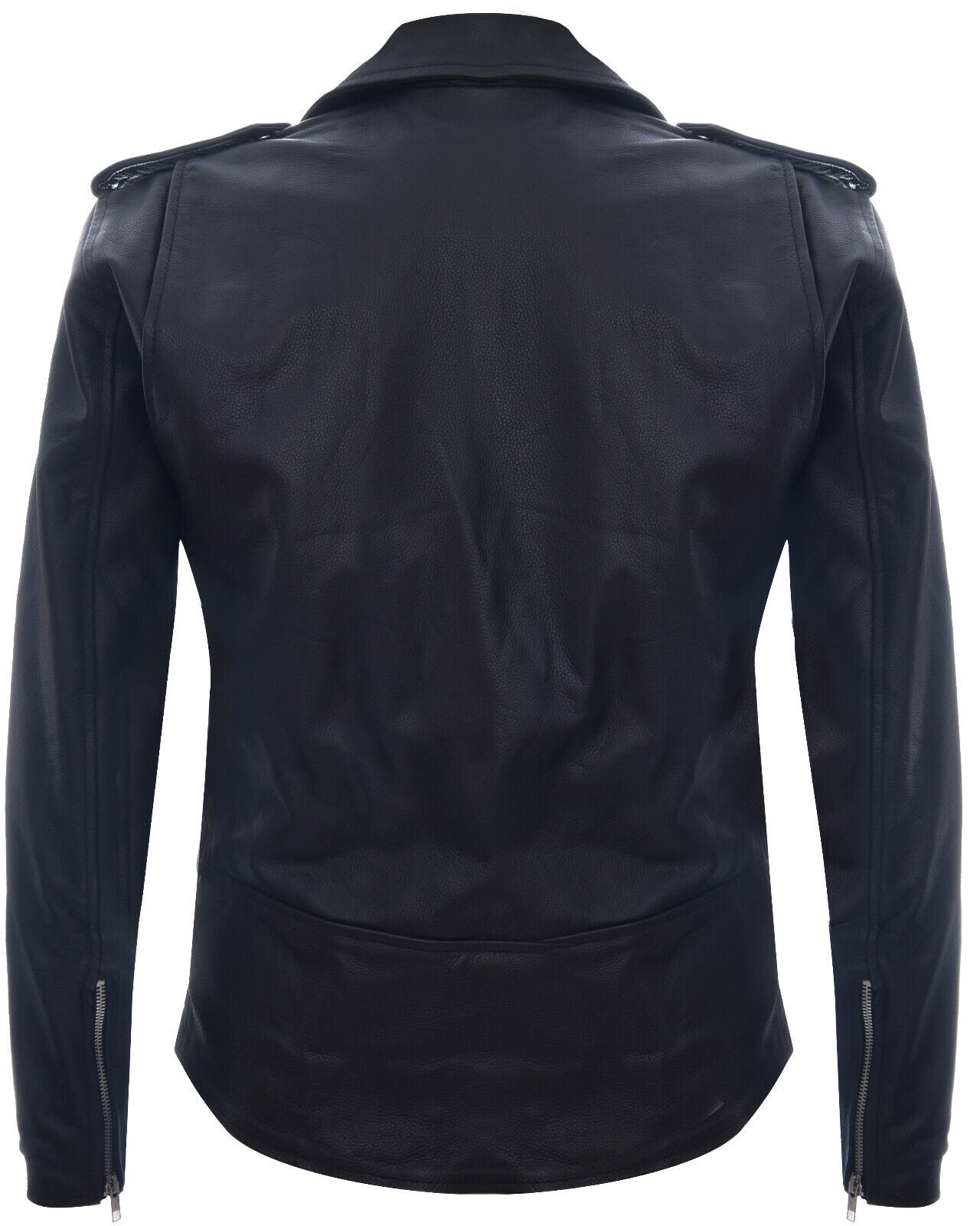 Mens Leather Brando Biker Rock Motorcycle Hide Jacket