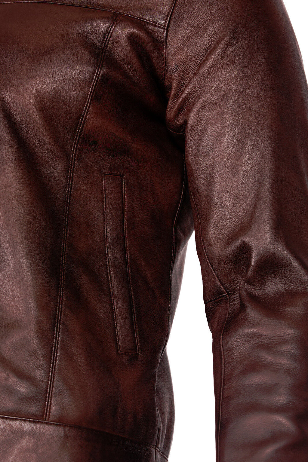 Mens Retro Classic Nappa Leather Biker Jacket