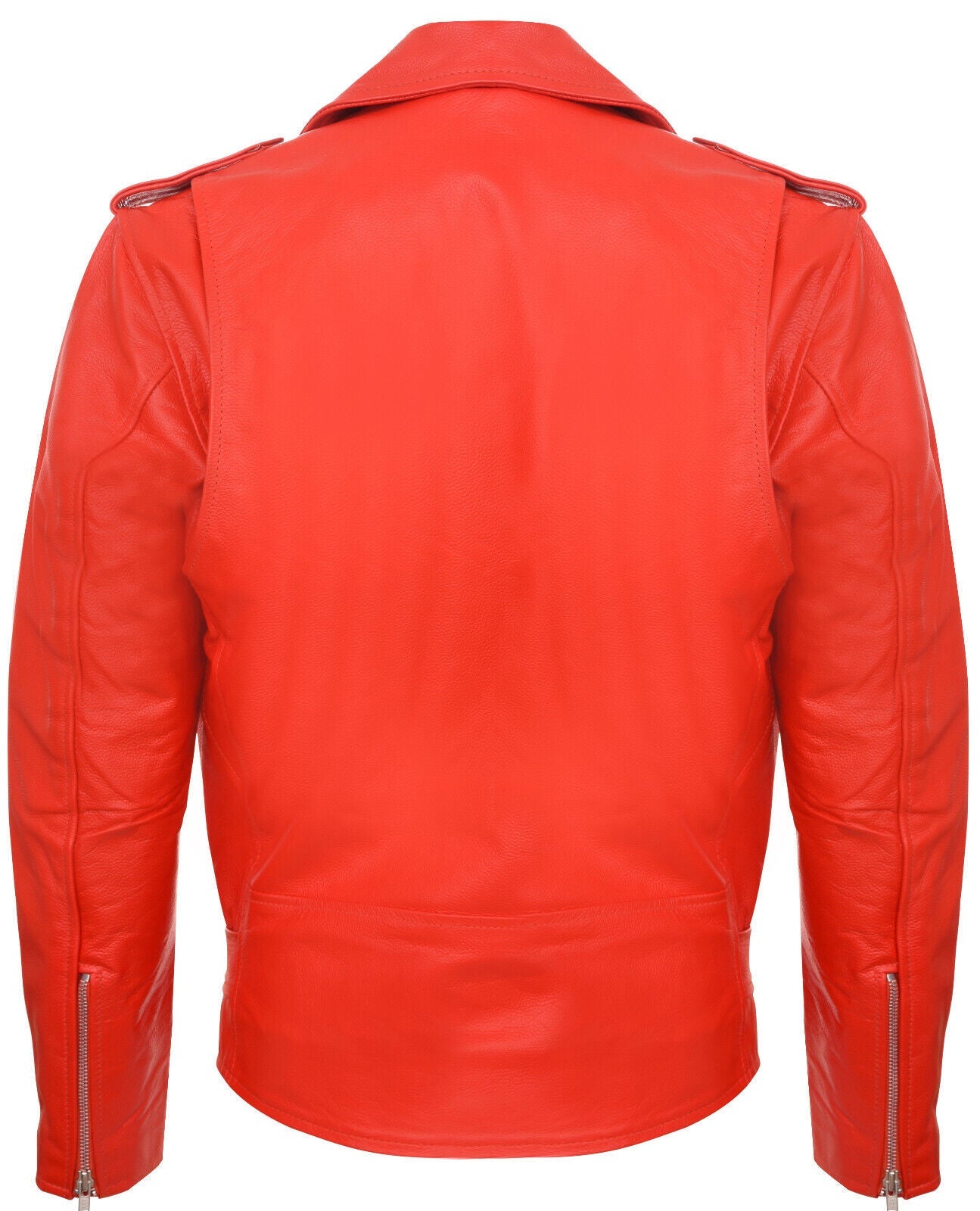 Mens Leather Brando Biker Rock Motorcycle Hide Jacket