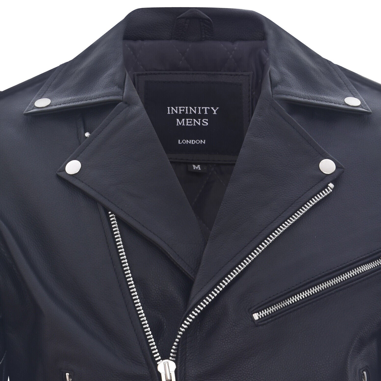 Mens Leather Brando Biker Rock Motorcycle Hide Jacket