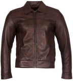 Mens Retro Classic Nappa Leather Biker Jacket
