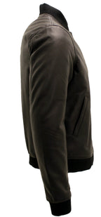 Mens Varisty Classic Leather Bomber Jacket