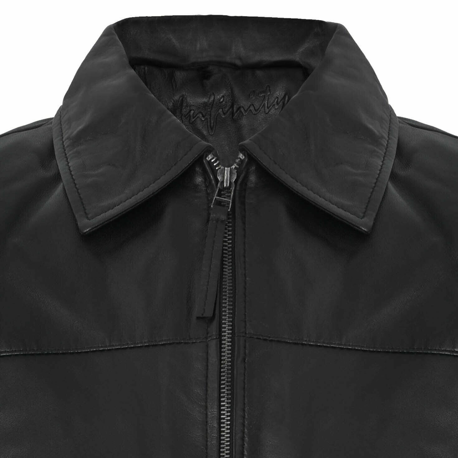Mens Retro Classic Nappa Leather Biker Jacket