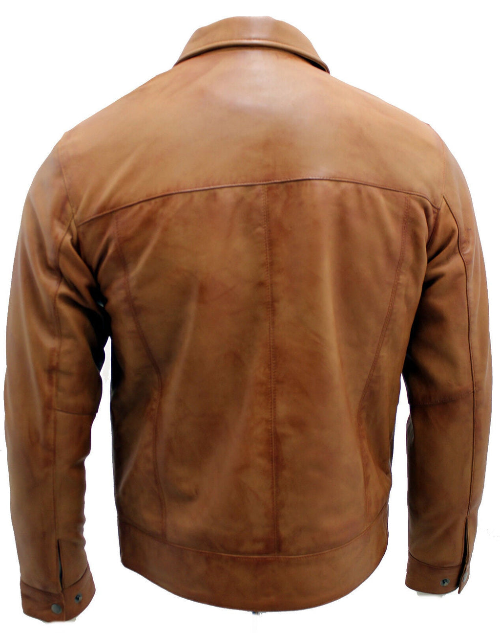Mens Retro Classic Nappa Leather Biker Jacket