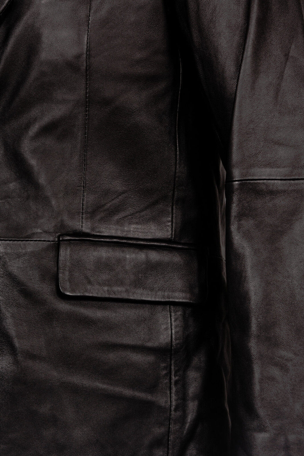 Mens 2 Button Black Blazer Soft Lamb Tailored Leather Jacket