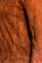 Mens Retro Classic Suede Leather Biker Jacket