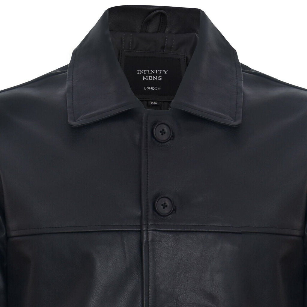 Mens Classic Cowhide Leather Box Jacket