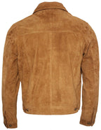 Mens Trucker Classic Suede Leather Shirt Jeans Jacket