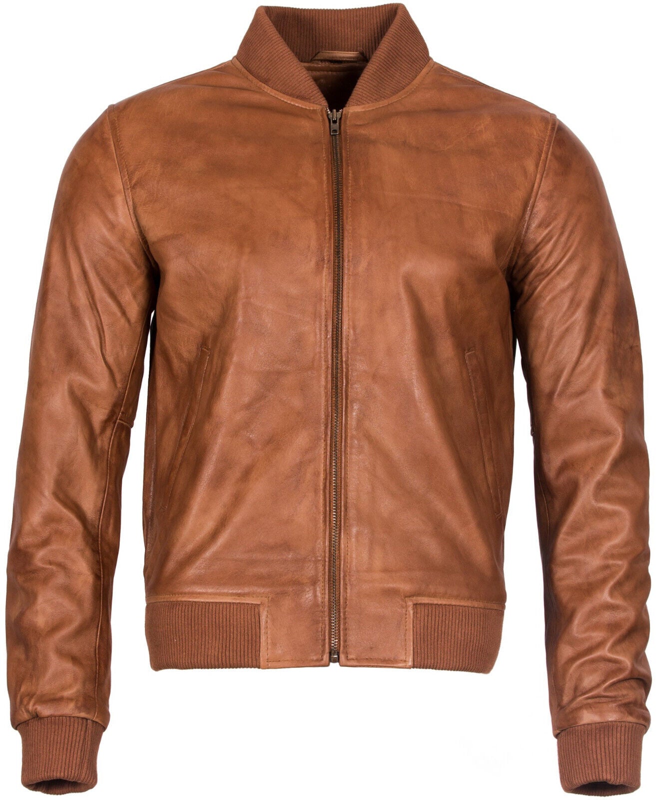Mens Varisty Classic Leather Bomber Jacket