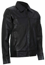 Mens Retro Classic Nappa Leather Biker Jacket