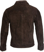 Mens Retro Classic Suede Leather Biker Jacket