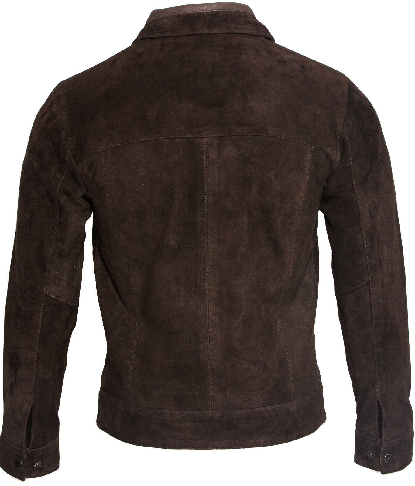 Mens Retro Classic Suede Leather Biker Jacket