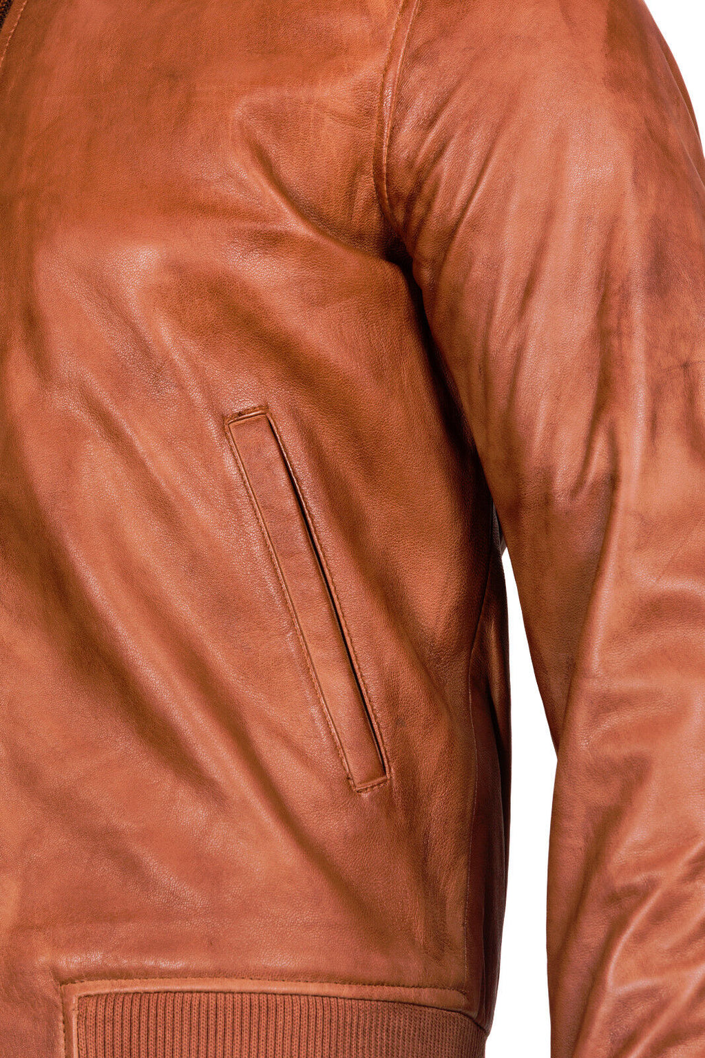 Mens Varisty Classic Leather Bomber Jacket