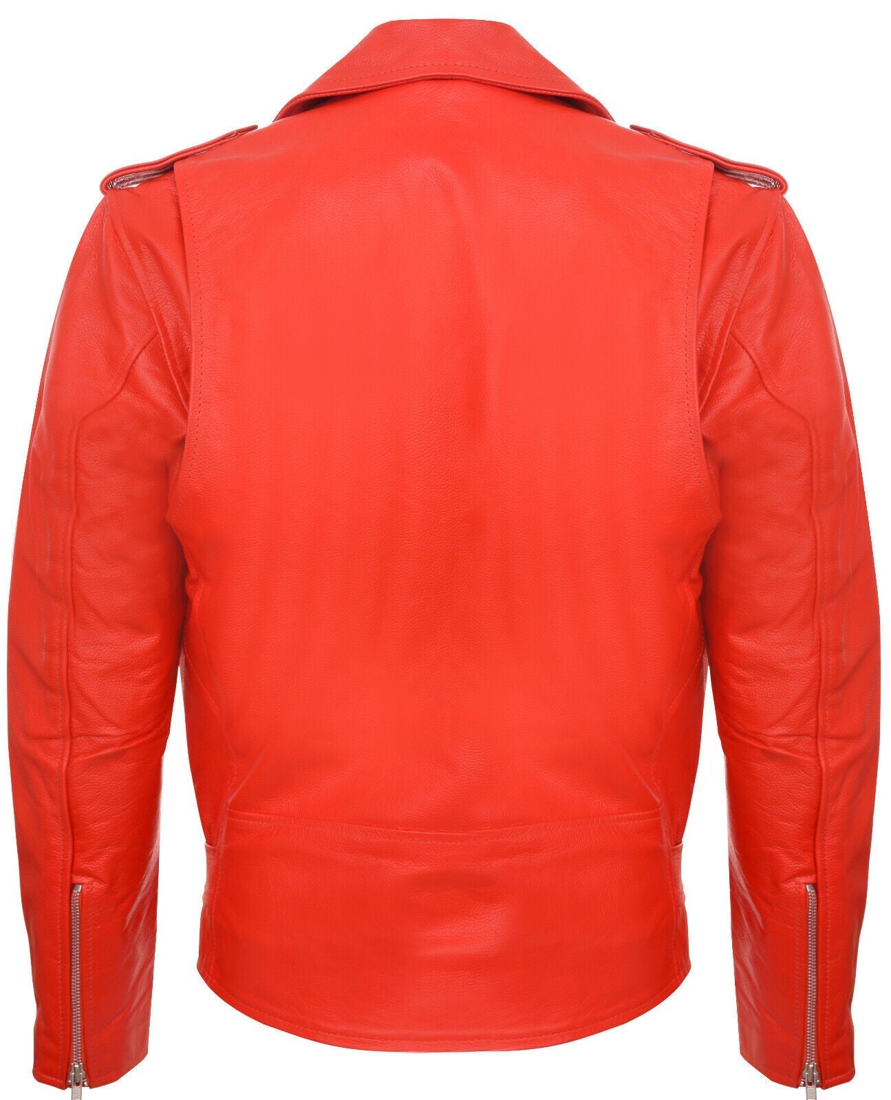 Mens Leather Brando Biker Rock Motorcycle Hide Jacket