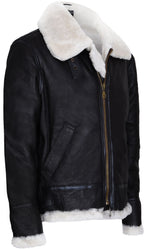 Men's Pilot B3 Flying Shearling Sheepskin WWII Bomber Aviator Jacket