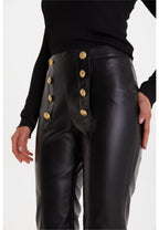 Black Leather Women's Pants